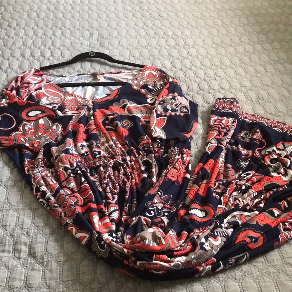 Navy Paisley Maxi-Dress.